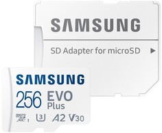 Карта памяти MicroSDXC 256GB Samsung MB-MC256KA/CN EVO Plus Class U3, V30, A2, UHS-I, Class 10, W 90 МБ/с, R 130 МБ/с, адаптер на SD