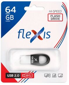 Накопитель USB 2.0 64GB Flexis RB-102 чёрный