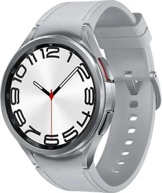 Часы Samsung Galaxy Watch 6 Classic SM-R960NZSACIS 47мм, корпус серебристый, ремешок серебристый
