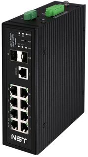 Коммутатор промышленный NST NS-SW-8G2G-PL/IM HiPoE коммутатор Gigabit Ethernet на 8GE PoE + 2 GE SFP порта с функцией мониторинга температуры/влажност