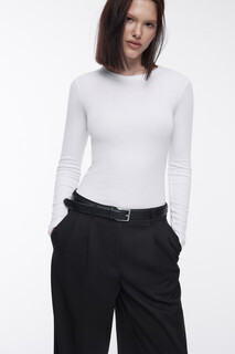 джемпер женский Лонгслив облегающий в рубчик Befree