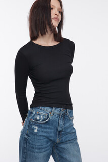 джемпер женский Лонгслив облегающий в рубчик Befree