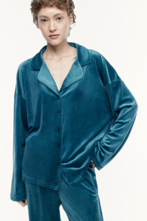 блузка домашняя женская Рубашка oversize домашняя из бархатной ткани Befree