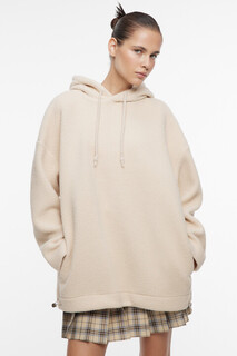 джемпер женский Худи oversize флисовая с капюшоном и карманами Befree
