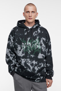 джемпер мужской Худи oversize с вареным эффектом и принтом Befree