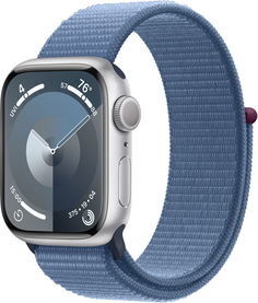 Apple Watch Series 9 (корпус - серебристый, 45mm ремешок Sport Loop зимний синий)