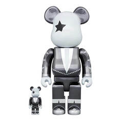 Фигура Bearbrick Medicom Toy Kiss The Starchild Chrome 400% and 100%