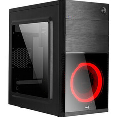 Корпус Aerocool MiniTower CS-105 black red LED (4718009152557) (без блока питания)