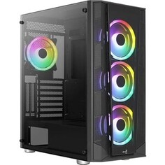 Корпус Aerocool MidiTower PRISM-G-BK-v2 black (4711099471768) (без блока питания)