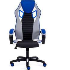 Кресло TetChair Pilot кож/зам/ткань, черный перфорированный/светло-серый/синий 36-6/06/TW-14/36-39