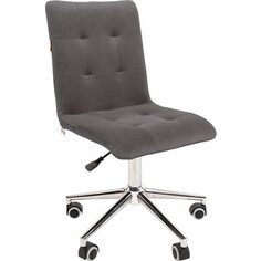 Офисное кресло Chairman 030 Россия ткань Т-55 серый, хром, без подлокотников (00-07105064)