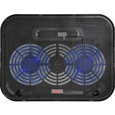 Подставка для ноутбука Buro BU-LCP140-B214H 14 338x255x22 мм 1xUSB 2x 140 мм FAN 480 г металлическая сетка/пластик черный