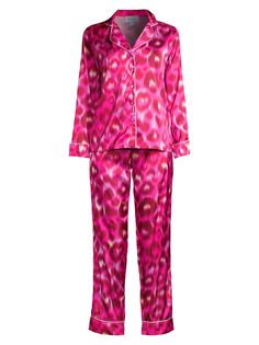 Розовый пижамный комплект Into The Wild Linda с леопардовым принтом Averie Sleep, розовый