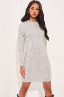 Вязаное платье-свитер Lipsy, серый