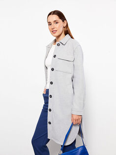 Женское пальто Cachet с прямым воротником и длинным рукавом LCW Modest