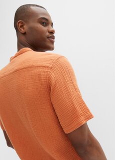 Рубашка с коротким рукавом из муслина Bpc Selection, оранжевый