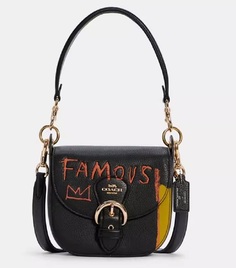 Сумка кросс-боди Coach Outlet Women&apos;s Basquiat Kleo Saddle, черный