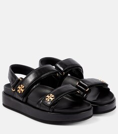 Кожаные босоножки на платформе Kira Tory Burch, черный