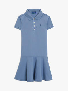 Детское платье-поло с короткими рукавами Ralph Lauren, синий капри