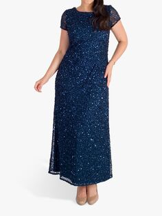 Платье chesca с короткими рукавами и пайетками, темно-синий