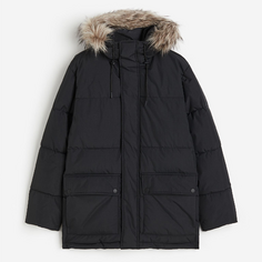 Парка H&amp;M Regular Fit Padded Rainproof, черный H&M