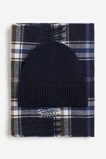 Комплект шарф и шапка H&amp;M, темно-синий H&M