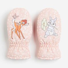 Варежки H&amp;M Disney Bambi Water-repellent Padded, светло-розовый H&M