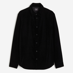 Рубашка H&amp;M Regular Fit Velvet, черный H&M