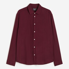 Рубашка H&amp;M Regular Fit Viscose, темно-красный H&M