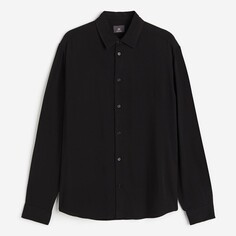 Рубашка H&amp;M Regular Fit Viscose, черный H&M
