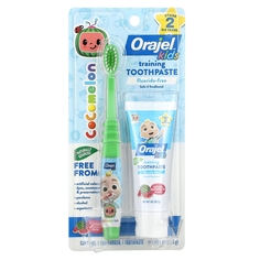Детская обучающая зубная паста Orajel Cocomelon с зубной щеткой, без фтора, арбуз, 28,3 гр.