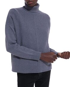 Шерстяной свитер с высоким воротником в рубчик The Kooples