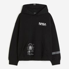 Толстовка H&amp;M Oversized Fit Printed NASA, черный H&M