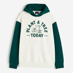 Толстовка H&amp;M Relaxed Fit Printed Plant A Tree Today, белый H&M