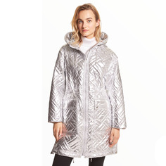 Куртка Michael Michael Kors Quilted Metallic Cire Puffer, серебряный