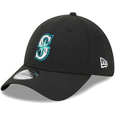 Мужская гибкая кепка New Era Black Seattle Mariners Logo 39THIRTY