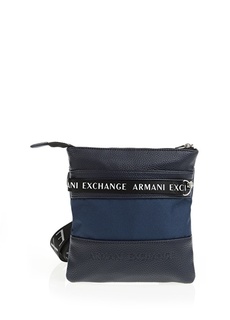 Мужская сумка почтальон темно-синяя Armani Exchange