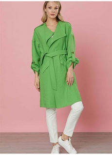 Однотонная зеленая женская сезонная куртка Selen