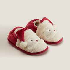 Тапочки Zara Home Father Christmas Babouche, красный