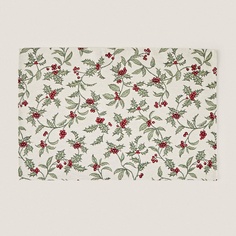 Сервировочный коврик Zara Home Christmas Holly, 35 x 50 см, кремовый/мультиколор