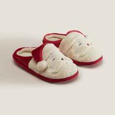 Тапочки Zara Home Father Christmas Mule Slippers, красный