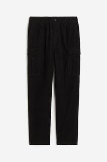 Брюки H&amp;M Regular Fit Corduroy Cargo, черный H&M