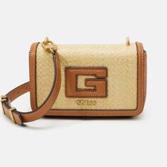 Сумка Guess Status Mini-flap, бежевый/коричневый