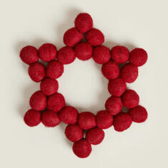 Подставка Zara Home Christmas Star-shaped Wool, красный