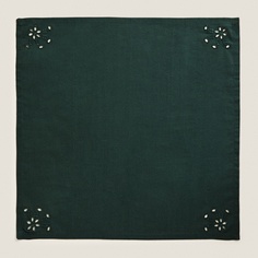 Набор салфеток Zara Home Of Embroidered Cotton Christmas, 45 x 45 см, 2 предмета, темно-зеленый