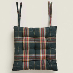 Подушка Zara Home Christmas Tartan Cotton Chair, серо-синий/мультиколор