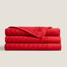 Скатерть Zara Home Embroidered Cotton Christmas, 150 x 250 см, красный