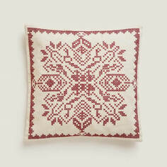 Чехол на подушку Zara Home Christmas Embroidered, белый