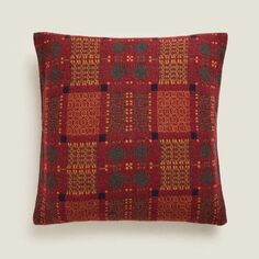 Чехол на подушку Zara Home Multicoloured Jacquard Wool, красный