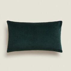 Чехол на подушку Zara Home Linen And Velvet, зеленый